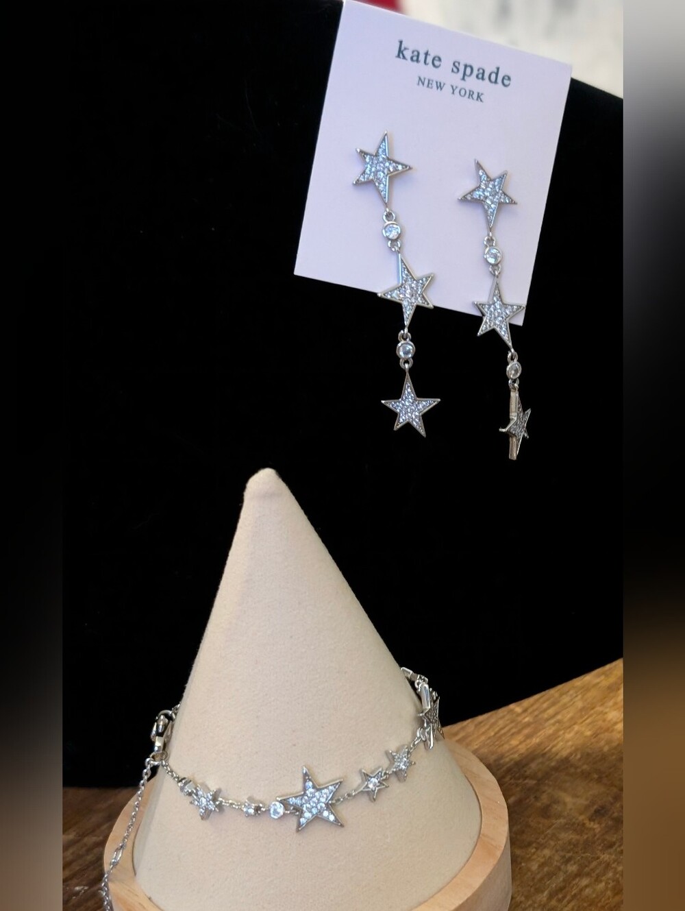 Set Kate Spade "Youre A Star Linear" sparkling cubic zirconia Bracelet & Earring